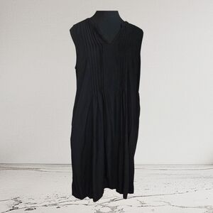 Denver Hayes Black Pleated Midi Dress Size L